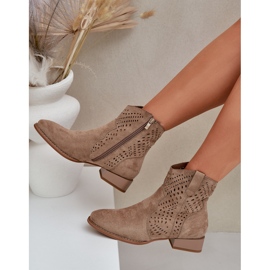 Jezzi Beige de tacones de mujeres abiertas para mujeres 3