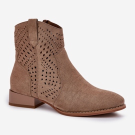 Jezzi Beige de tacones de mujeres abiertas para mujeres 4
