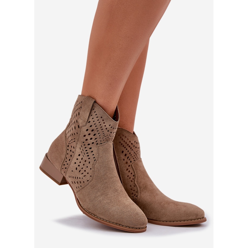Jezzi Beige de tacones de mujeres abiertas para mujeres 1