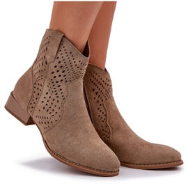 Jezzi Beige de tacones de mujeres abiertas para mujeres 7
