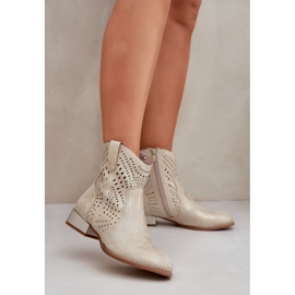 Botas de trabajo de aire para mujeres de baja tacón dorado 2