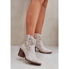 Jezzi Botas abiertas en la barra Multicolor beige 2