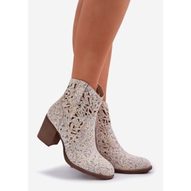 Jezzi Botas abiertas en la barra Multicolor beige 1