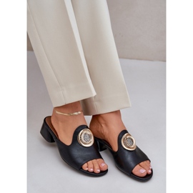 Jezzi Elegantes hojas bajas de mujeres con una decoración negra negro 5