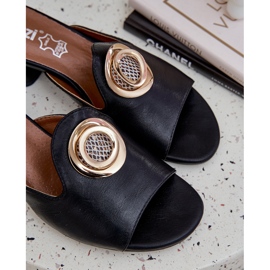 Jezzi Elegantes hojas bajas de mujeres con una decoración negra negro 6