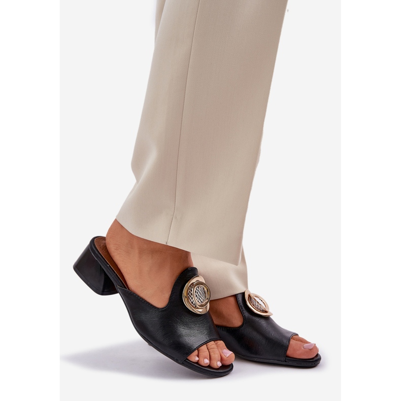 Jezzi Elegantes hojas bajas de mujeres con una decoración negra negro 1