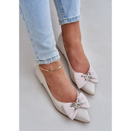 Laura Messi Pombas de mujer de cuero elegantes con una laurea Messi 2893 beige arco 3