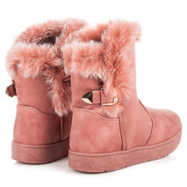 Botas de nieve de gamuza rosado 1