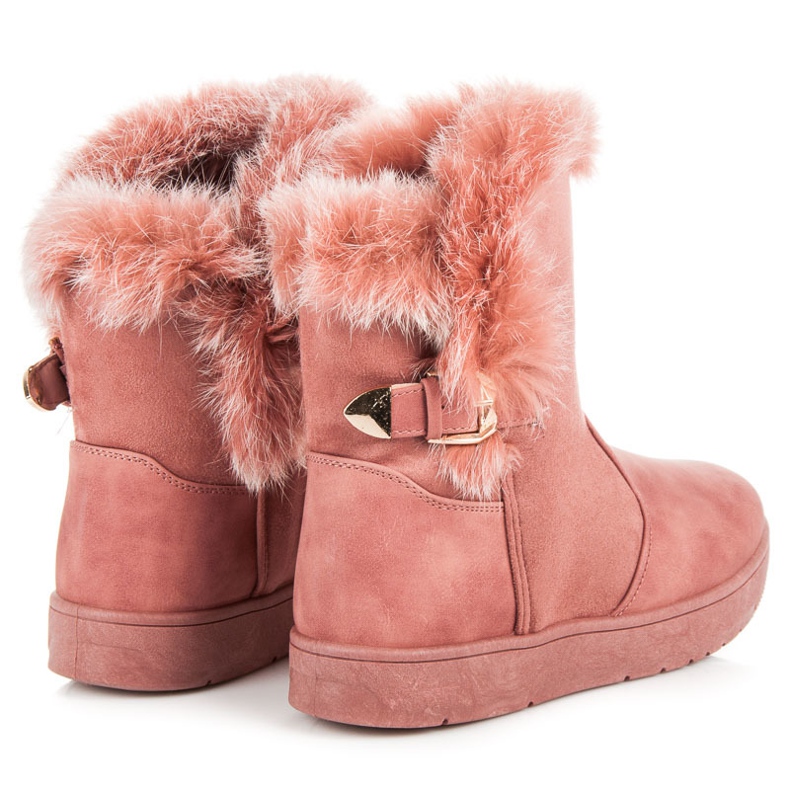Botas de nieve de gamuza rosa 1