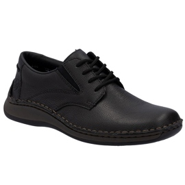 Confort Shoes de cuero para hombres Rieker 05211-00 Negro 10