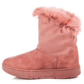 Botas de nieve con lazo rosado 3