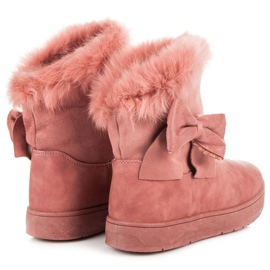 Botas de nieve con lazo rosado 4