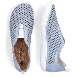 Zapatos cómodos calados Rieker W RKR653 azul 14