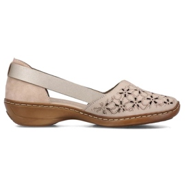 Zapatos cómodos de piel Rieker W RKR442C, beige 9