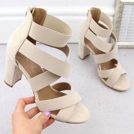 EVento W EVE443B sandalias de tacón beige 5