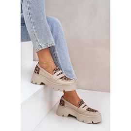 Zazoo Mocasines de cuero para mujeres ligeras beige 7