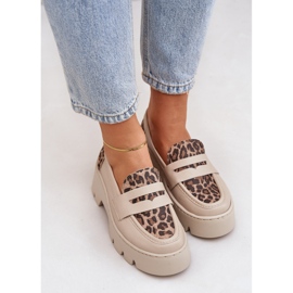 Zazoo Mocasines de cuero para mujeres ligeras beige 6