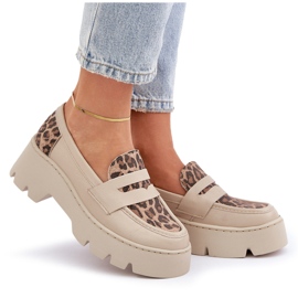 Zazoo Mocasines de cuero para mujeres ligeras beige 10