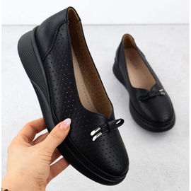 Zapatos en la plataforma Black Openwork Vinceza 7896 negro 1