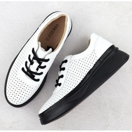 Zapatos de trabajo abierto en la plataforma blanca Vinceza 79506 blanco 3