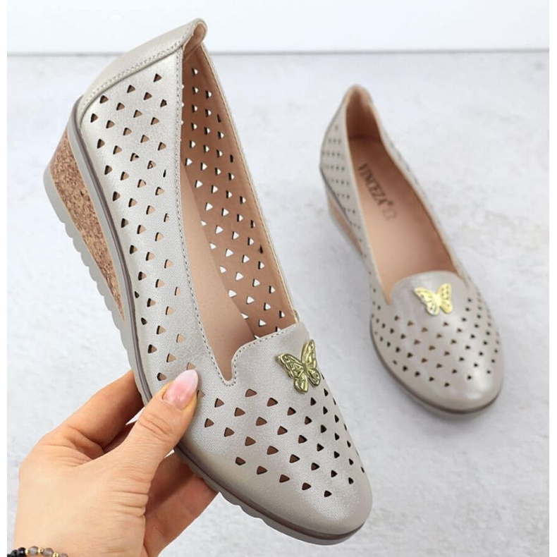 Vinceza Zapatos de Openwork en Vincez 58472 Jan359 dorado 1