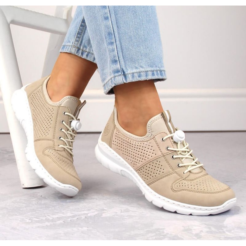 Rieker L3254-62 zapatos deportivos beige 2