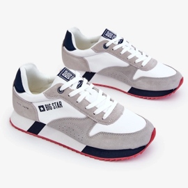 Zapatos deportivos para hombres Memory Foam Big Star LL174160 Blanco con gris 5