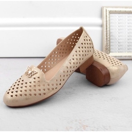 M.Daszyński W SAN35 zapatos calados dorados 7