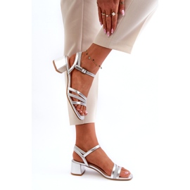 Sandalias Eco -Leather para mujeres Sergio Leone SK046 plateado plateado plata 3