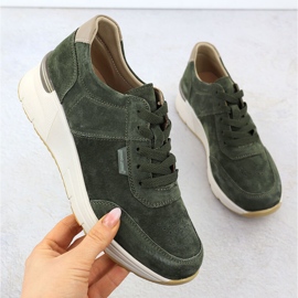 Zapatillas de deporte de cuero en cuña Sergio Leone SP104 Suedas de gamuza verde 1