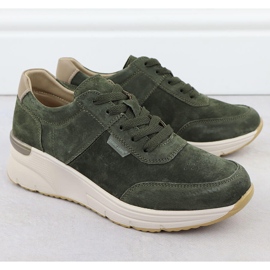Zapatillas de deporte de cuero en cuña Sergio Leone SP104 Suedas de gamuza verde 2