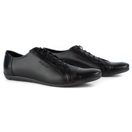 Polbut Zapatos de hombre elegantes para jeans C23 negro 2