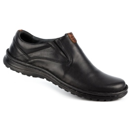 Kampol Zapato slip-on de piel para hombre 12KAM negro 1