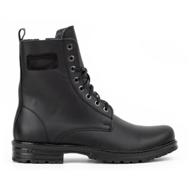 Polbut Botas militares hombre piel polaca 2118S negras negro 1