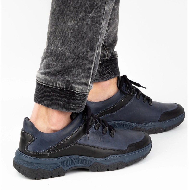 Olivier Zapatos casual hombre piel 842MA azul marino 1