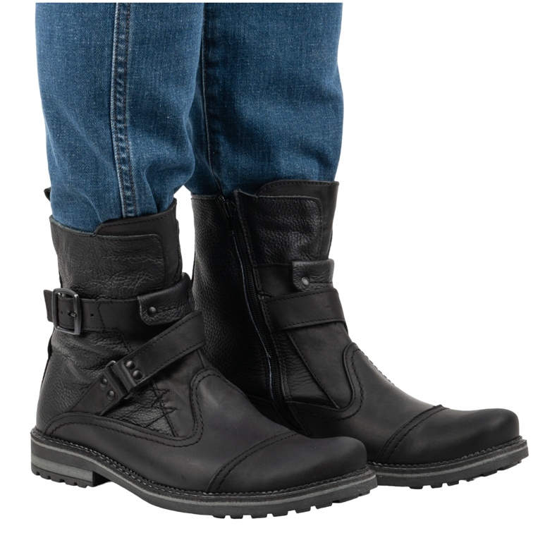 Olivier Botas de piel para hombre Chelsea boots 82KZ negro 2