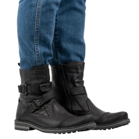 Olivier Botas de piel para hombre Chelsea boots 82KZ negro 4