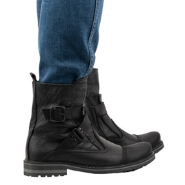 Olivier Botas de piel para hombre Chelsea boots 82KZ negro 5