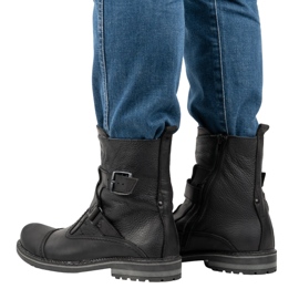 Olivier Botas de piel para hombre Chelsea boots 82KZ negro 7