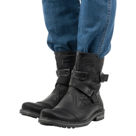 Olivier Botas de piel para hombre Chelsea boots 82KZ negro 8