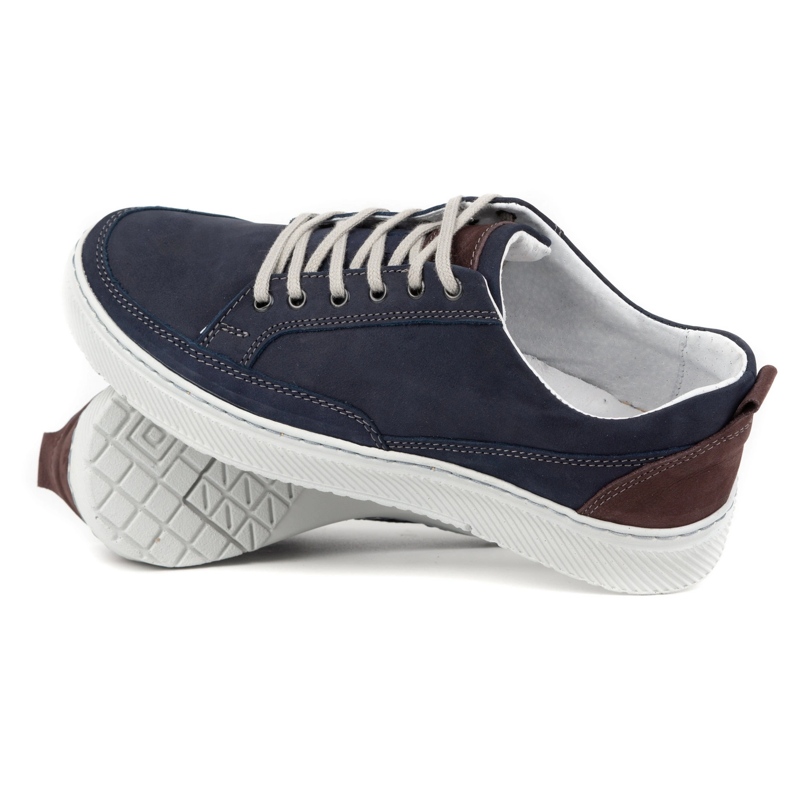Olivier Zapatos de Hombre en Piel Sneakers 950MA azul marino 1