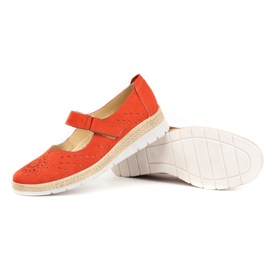 WASAK Zapatos mujer piel velcro 0650W rojo 4
