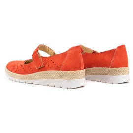 WASAK Zapatos mujer piel velcro 0650W rojo 6