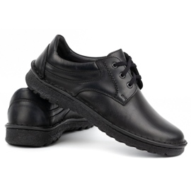 Kampol Zapatos clásicos de hombre 15KAM, piel negra. negro 3