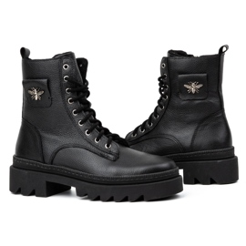 Olivier Botas de invierno de mujer de piel con aislamiento 1186 negro 3