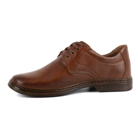 KOMODO Zapatos de hombre fabricados en piel natural, con cordones 933K, marrón 1
