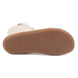 Olivier Zapatos de mujer minimalistas descalzos 1261 de piel de invierno, beige 8