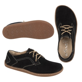 Olivier Zapatos de cuero minimalista de mujeres descalzos 1082 NUBUK NEGRO 1