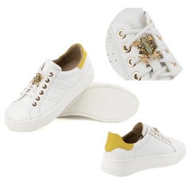 Olivier Zapatillas de cuero para mujeres zapatillas 1279 blancos 1