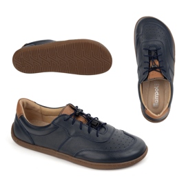 Kampol Zapatos de cuero minimalista descalzo 500/54 azul marino 3